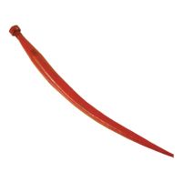 Púa/Diente cargador frontal curvo, Ø37x600mm, porca M20x1.5mm secção quadrada, extremidade apontada, vermelho, BPT
