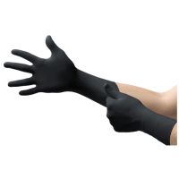 Luvas Pretas de Nitrilo Midknight Alta Resistência sem Pó Tamanho L