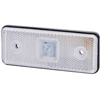 Luz de sinalização LED, 0.4/0.7W, retangular, 12/24V, branco, 112x45x11mm, 1 LED,