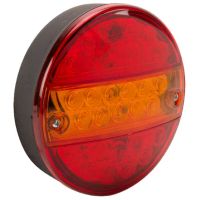 Farol traseiro LED multifunções, redondo, 12-24V, Ø 142mm, 5 pinos,