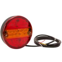 Farol traseiro LED multifunções, redondo, 12V(resistência integrada), Ø 142mm,