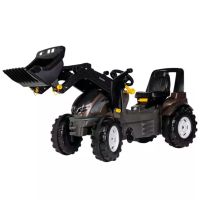 TRACTOR DE PEDAL VALTRA COM CARREGADOR E BRINQUEDOS ROLANTES AJUSTÁVEIS PARA BANCOS
