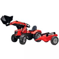 TRATOR M-F S8740 COM CARREGADOR + REBOQUE