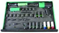 Gaveta c/maq.impacto,roquete,rectif.pneum + acessorios Jonnesway JA-C131SV