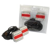 LED Conjunto de iluminação, Funções: 4, Travão / Traseiro / Pisca / Chapa de matricula, Comprimento do Cabo:7.5M, 12V