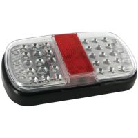 Farol traseiro LED, retangular, 12/24V, vermelho/castanho/amarelo, de aparafusar, 158x31x81mm