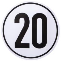 Sinalização adesiva de limite de velocidade 20km/h Ø200mm