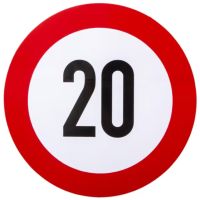 Sinalização adesiva de limite de velocidade: 20km/h