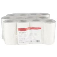 Toalhas de mãos de papel, rolo branco, 21 cm x 90 m, 1ply, Ø130 mm exterior, 12 rolos