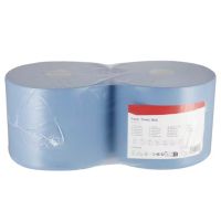 Rolo de papel azul, 23cm x 370m, 2 folhas, diâmetro exterior 290mm, almofadado, 2 rolos
