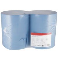 Toalhas de mãos de papel, rolo azul, 36 cm x 370 m, 2 camadas, Ø300 mm exterior, com relevo, 2 rolos