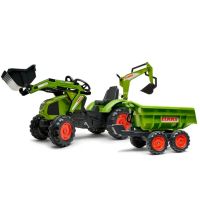 Retroescavadora com carregador frontal Claas e reboque basculante Maxi