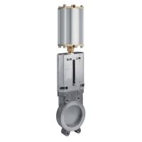 Válvula faca 4" aço inox. + cilindro pneumático