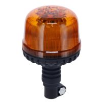 Farol rotativo intermitente LED, 20W, 12-24V, âmbar, montagem em poste flexível, Ø126 mm x 201 mm