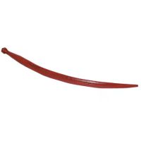 Púa/Diente cargador frontal curvo, Ø36x760mm, porca M22x1.5mm secção dupla-T, extremidade apontada, vermelho, SHW