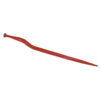 Dente de carregador deslocado a 58mm, Ø36x820mm, porca M20x1.5mm, secção dupla-T, extremidade apontada, vermelho, SHW