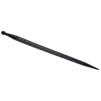 Dente de carregador, reto Ø38x810mm, porca M22x1.5mm, secção dupla-T, extremidade apontada, preto