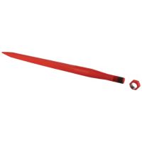 Dente de carregador, reto Ø44x820mm, porca M30x2.0mm, secção quadrada, extremidade apontada, vermelho, SHW
