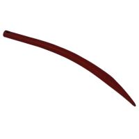 Púa/Diente cargador frontal curvo, Ø28x600mm, furado para cavilha Ø12.5mm, secção redonda, extremidade apontada, vermelho, SHW