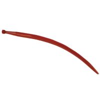 Púa/Diente cargador frontal curvo, Ø36x680mm, porca M20x1.5mm, secção quadrada, extremidade apontada, vermelho, SHW