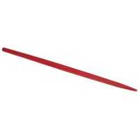 Dente de carregador, reto Ø40x1200mm, furado para cavilha Ø11.5mm, seção estela, extremidade apontada, vermelho