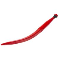 Púa/Diente cargador frontal curvo, Ø36x680mm, porca M20x1.5mm, secção quadrada, extremidade apontada, vermelho,