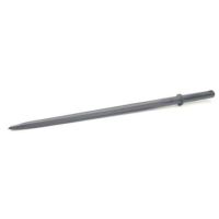 Dente de carregador, reto Ø50x850mm, furado para cavilha Ø17mm, seção estela, extremidade apontada, preto, FST