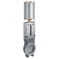 Válvula faca 6" aço inox. + cilindro pneumático