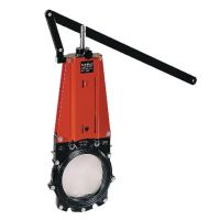 Válvula de guilhotina DN125mm, acionamento por alavanca