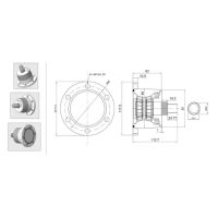 CHUMACEIRA DE DISCO 6 FUROS EA98 M12X1,25 EIXOS M22x1,5MM TIPO BAA0006
