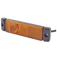 Luz de sinalização 0.50W, retangular, 12V, âmbar, de aparafusar, LED 130x32x1, Hella
