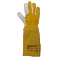 Luvas de trabalho em pele cinzenta-amarela tamanho 10/XL by Weldsafe