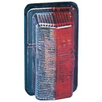 Luz de sinalização retangular, 12/24V, vermelho/branco, de aparafusar, 78x31x43mm, Jokon