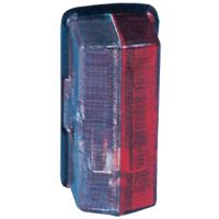Luz de sinalização retangular, 12/24V, vermelho/branco, aparafusado, 92x37x43mm, Jokon