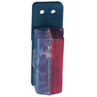 Luz de sinalização retangular, 12/24V, vermelho/branco, de aparafusar, 122x37x43mm, Jokon
