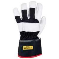 Luvas de trabalho em couro branco-preto/algodão tamanho 12/3XL Protect by