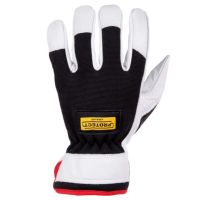 Luvas de trabalho em couro branco-preto/Spandex, tamanho 11/2XL Protect by