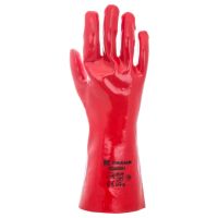 Luvas de trabalho revestidas a PVC vermelho, tamanho 35 cm de comprimento 10/XL Protect by