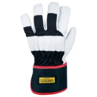 Luvas de trabalho em couro/algodão branco-preto tamanho 8/M Protect by