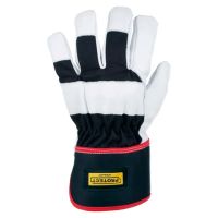 Luvas de trabalho em couro/algodão branco-preto, tamanho 11/2 XL Protect by