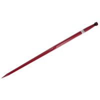 Espigão de carregadora, reto, secção em T-duplo, 42x1200mm, pontiaguda com porca M28x1,5mm, vermelho