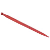 Dente de carregador, reto Ø45x980mm, porca M28x1.5mm, secção quadrada, extremidade apontada, vermelho,