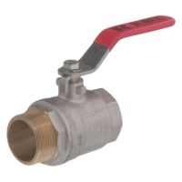 Válvula esfera fêmea/macho BSP 1.1/4", com alavanca em aço inoxidável