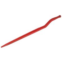 Dente de carregador deslocado a 58mm, Ø36x905mm, porca M20x1.5mm, seção estela, extremidade apontada, vermelho, adequado Strautmann, SHW