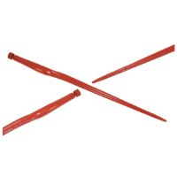 Dente de carregador deslocado a 58mm, Ø36x800mm, porca M20x1.5mm, seção estela, extremidade apontada, vermelho, adequado Strautmann, SHW