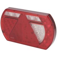 Luz LED traseira dir. multifunções, 12 V, 236x140x24,3 mm, baioneta com 6 pinos,
