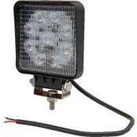 Luz de trabalho LED, 27W, 2376lm, quadrado, 10-30V, 109x41x109mm, feixe largo,