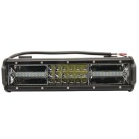 Barra luzes de trabalho LED, 81W, 7290lm, retangular, 12/24V, branco, 301,8x89mm, cabo, combo, 54 LEDs,