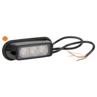 Luz de aviso LED, 6W, 12-24V, âmbar, de aparafusar, 106x34x30mm, 3 LEDs,