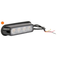 Luz de aviso LED, 12W, 12-24V, âmbar, de aparafusar, 132x34x30mm, 4 LEDs,